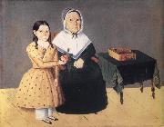 Peck Sheldon Anna Gould Crane and Granddaughter Jennette oil on canvas